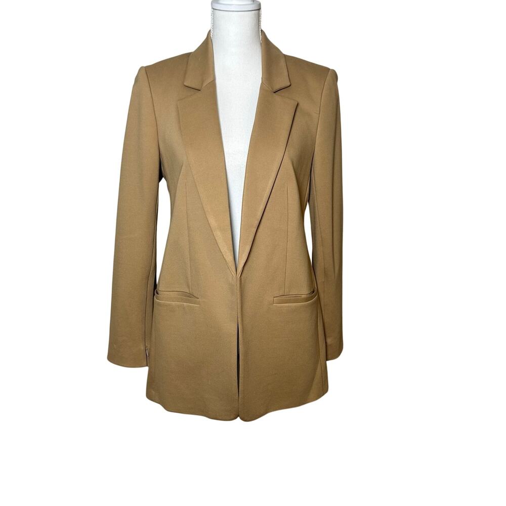 Express women's Columnist camel no button open front ponte‎ blazer size M